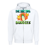 White drinking buddies with baby bottle Zipper Hoodie - HRA Design Shop