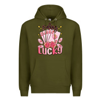 Army Green feeling lucky Premium Hoodie - MaliasSmallBusiness
