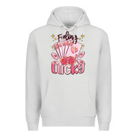 Dove Grey feeling lucky Premium Hoodie - MaliasSmallBusiness