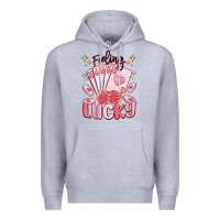 Heather Grey feeling lucky Premium Hoodie - MaliasSmallBusiness