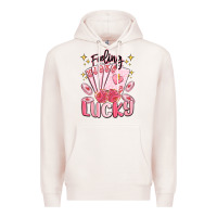 Pale Pink feeling lucky Premium Hoodie - MaliasSmallBusiness