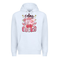 White feeling lucky Premium Hoodie - MaliasSmallBusiness