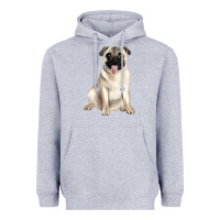 Heather Grey pug Heavyweight Hoodie - JahusDesignShop