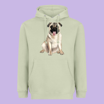 Pug Heavyweight Hoodie Designed By Jahusdesignshop