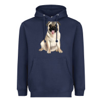 Navy pug Heavyweight Hoodie - JahusDesignShop