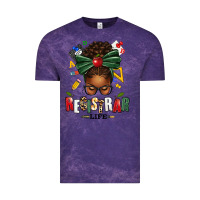 Cloud Purple registrar life afro messy bun Vintage Tee - texasbilliewilder