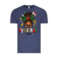 Vintage Denim registrar life afro messy bun Vintage Tee - texasbilliewilder