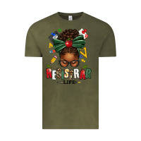 Vintage Olive registrar life afro messy bun Vintage Tee - texasbilliewilder