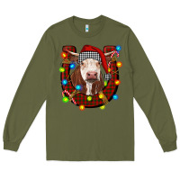 Army Green christmas horseshoe with hereford cow Long Sleeve Tee - RanaPortraitStore