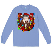 Colony Blue christmas horseshoe with hereford cow Long Sleeve Tee - RanaPortraitStore