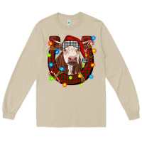 Mushroom christmas horseshoe with hereford cow Long Sleeve Tee - RanaPortraitStore