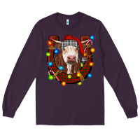 Plum christmas horseshoe with hereford cow Long Sleeve Tee - RanaPortraitStore