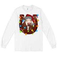 White christmas horseshoe with hereford cow Long Sleeve Tee - RanaPortraitStore