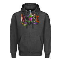 Charcoal Heather nurse halloween Zipper Hoodie - RacoonDesign