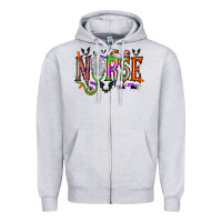 Heather Grey nurse halloween Zipper Hoodie - RacoonDesign