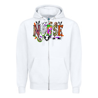 White nurse halloween Zipper Hoodie - RacoonDesign
