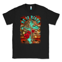 Black he is risen cross with roses background Classic Tee - BarkalooDesign