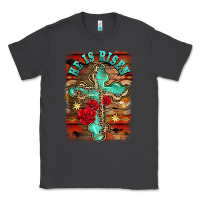 Smoke he is risen cross with roses background Classic Tee - BarkalooDesign