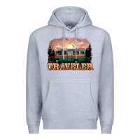 Heather Grey traveler Premium Hoodie - NancyCooperArtShop