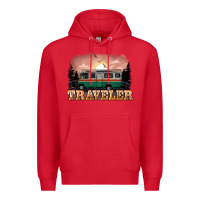 Red traveler Premium Hoodie - NancyCooperArtShop