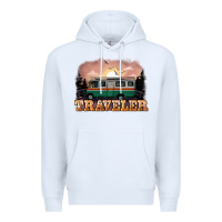 White traveler Premium Hoodie - NancyCooperArtShop