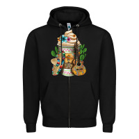 Black mexican hot coffee cup Zipper Hoodie - FaDigitalArtStudio