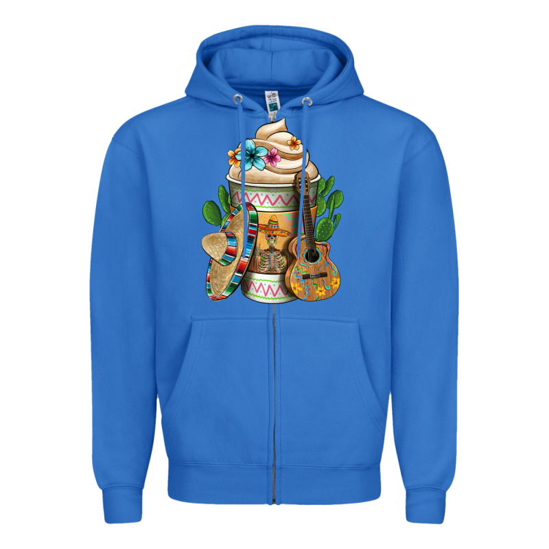 Mexican Hot Coffee Cup Zipper Hoodie by FaDigitalArtStudio | Teevron