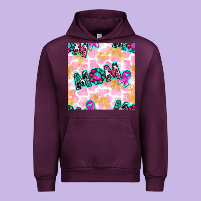 Breast Cancer Awareness Mom With Leopard Patterns Urban Hoodie Designed By Bundleandbundleshop