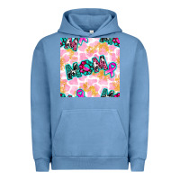 Pigment Pebble Blue Breast Cancer Awareness Mom With Leopard Patterns Urban Hoodie - BundleAndBundleShop
