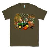 Army Green Happy Fall Y'all Classic Tee - BundleAndBundleShop