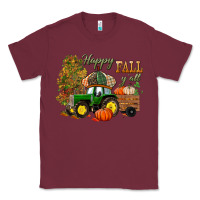 Burgundy Happy Fall Y'all Classic Tee - BundleAndBundleShop