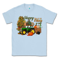 Dusty Blue Happy Fall Y'all Classic Tee - BundleAndBundleShop