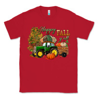 Red Happy Fall Y'all Classic Tee - BundleAndBundleShop