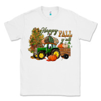 White Happy Fall Y'all Classic Tee - BundleAndBundleShop