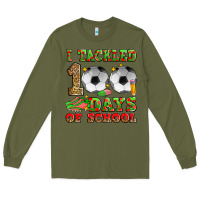 Army Green i tackled 100 days of school soccer Long Sleeve Tee - Zillion Design Studio