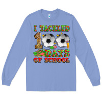 Colony Blue i tackled 100 days of school soccer Long Sleeve Tee - Zillion Design Studio