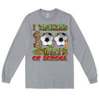 Heather Grey i tackled 100 days of school soccer Long Sleeve Tee - Zillion Design Studio