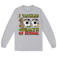 Moon Dust i tackled 100 days of school soccer Long Sleeve Tee - Zillion Design Studio
