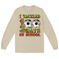 Mushroom i tackled 100 days of school soccer Long Sleeve Tee - Zillion Design Studio