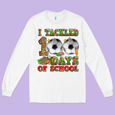 I Tackled 100 Days Of School Soccer Long Sleeve Tee Designed By Zillion Design Studio