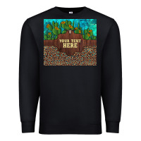 Black preview custom cactus and sunflowers leopard turquoise Premium Sweatshirt - Artiststas