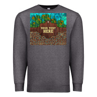 Charcoal Heather preview custom cactus and sunflowers leopard turquoise Premium Sweatshirt - Artiststas