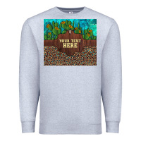 Heather Grey preview custom cactus and sunflowers leopard turquoise Premium Sweatshirt - Artiststas