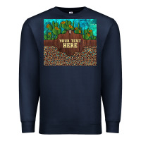 Navy preview custom cactus and sunflowers leopard turquoise Premium Sweatshirt - Artiststas