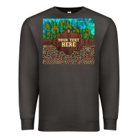 Smoke preview custom cactus and sunflowers leopard turquoise Premium Sweatshirt - Artiststas