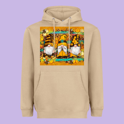 Western Bee Gnomes  Honeycomb  Leopard Turquoise Wooden Serape Heavyweight Hoodie Designed By Artiststas