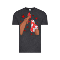 Vintage Black Bright Red Afro Girl Sneakers and Heels Vintage Tee - texasbilliewilder