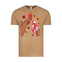 Vintage Camel Bright Red Afro Girl Sneakers and Heels Vintage Tee - texasbilliewilder