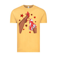 Vintage Mustard Bright Red Afro Girl Sneakers and Heels Vintage Tee - texasbilliewilder