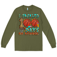 Army Green i tackled 100 days of school basketball Long Sleeve Tee - Zillion Design Studio